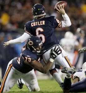 c) cutler tackled by teammate